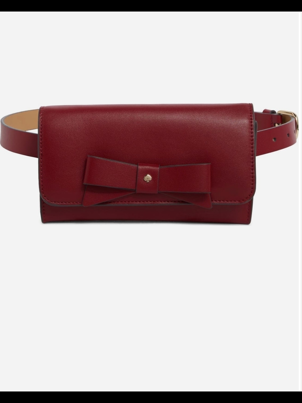 kate spade Red Bow-Front Leather Crossbody Belt Bag